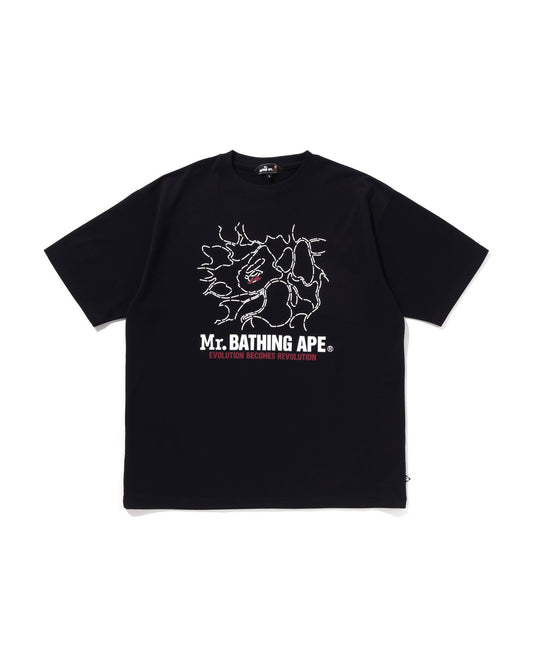 [COSCHIC]Moonface Retro Tee Retro College Vibe Tee Baggy