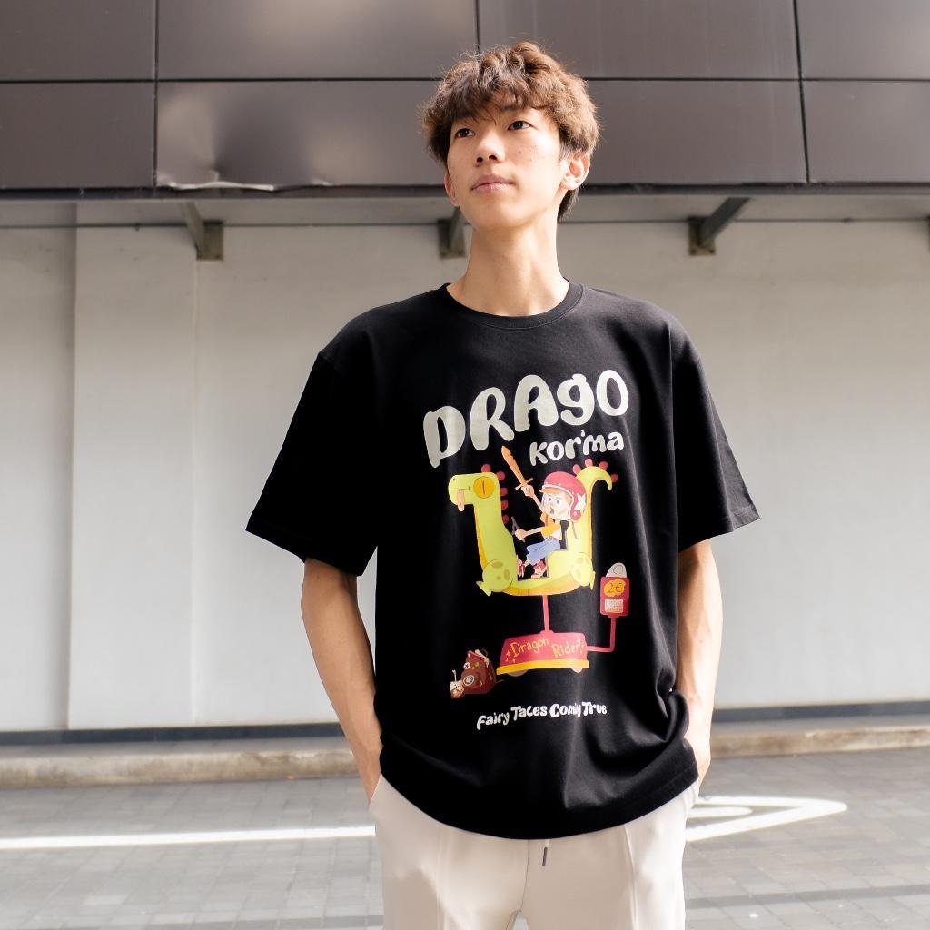 [COSCHIC]Drago Rider Hitam Oversized Unisex T-Shirt
