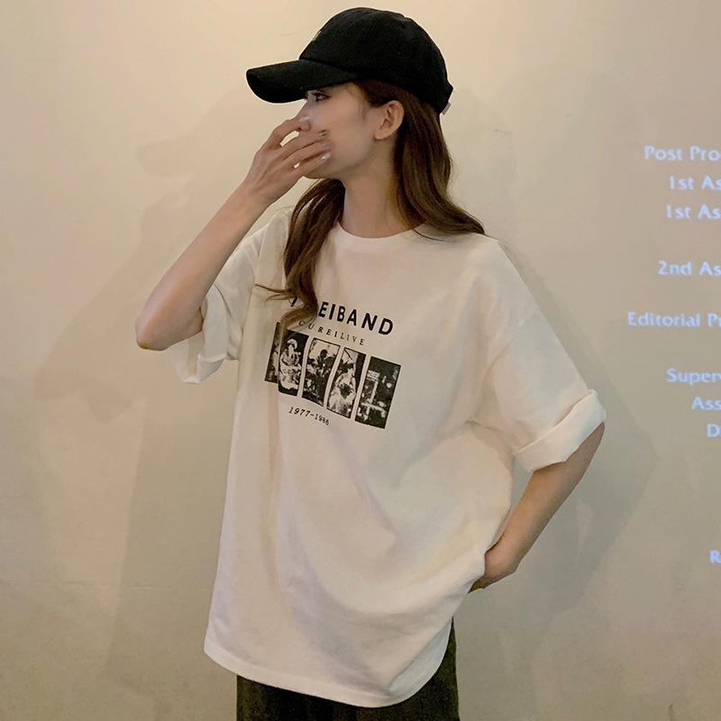 [COSCHIC]Readystock Oversize cartoon pattern t-shirt women's clothing, curvy girls fashion Korean style loose shirt T112 uniqlo cropped shirt baju kelinci rugby polo shirt acrylic top outfit Cotton Tee