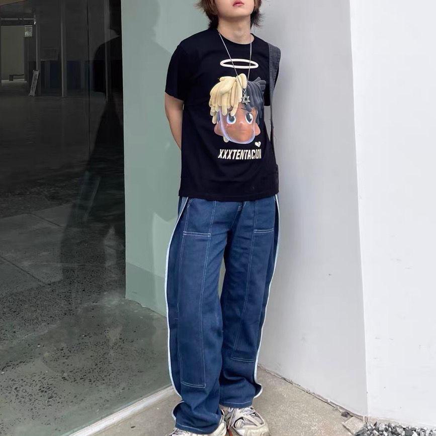 [COSCHIC]Heavyweight Trendy National Printed Cotton Tee