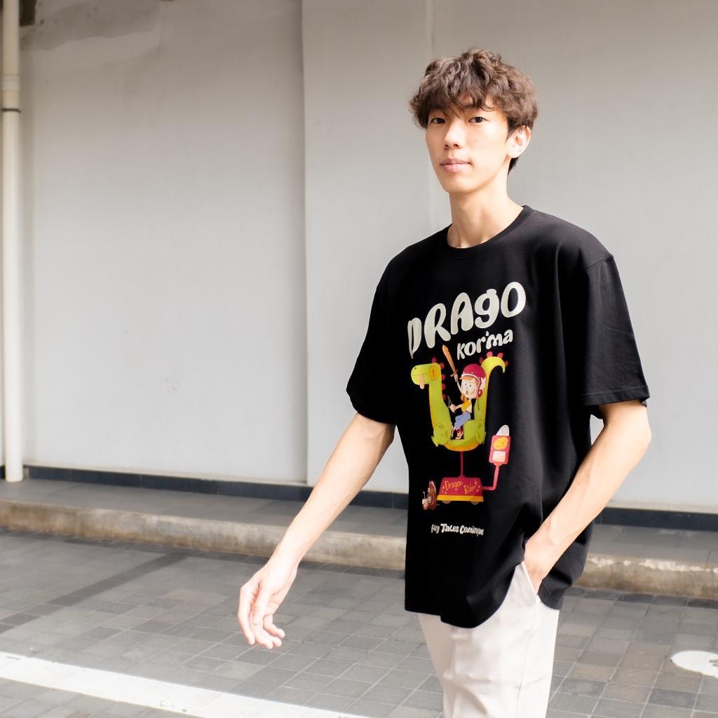 [COSCHIC]Drago Rider Hitam Oversized Unisex T-Shirt