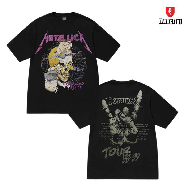 [COSCHIC]Kerosakan Metallic Cotton Oversize Street Tee