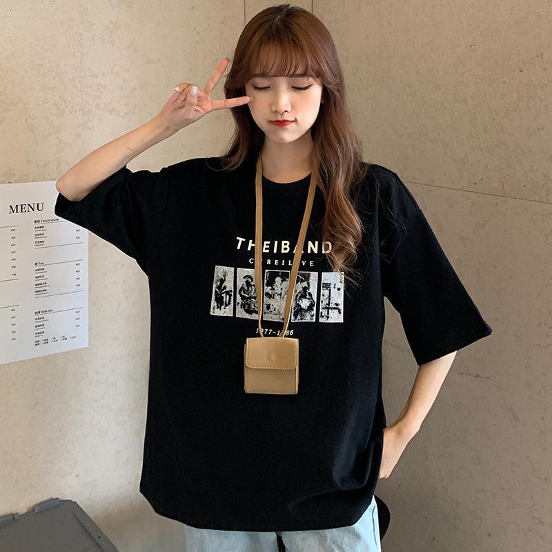 [COSCHIC]Readystock Oversize cartoon pattern t-shirt women's clothing, curvy girls fashion Korean style loose shirt T112 uniqlo cropped shirt baju kelinci rugby polo shirt acrylic top outfit Cotton Tee