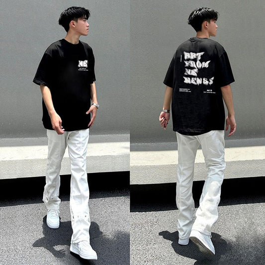 [COSCHIC]Ng Korean Oversized White Men¡¯s Casual Tee