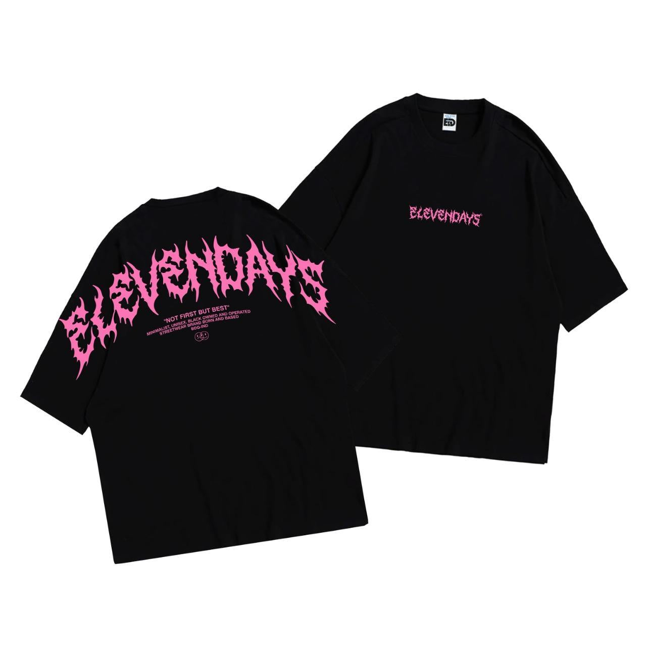 [COSCHIC]Elevendays Edgy Pink White Oversized T-Shirt