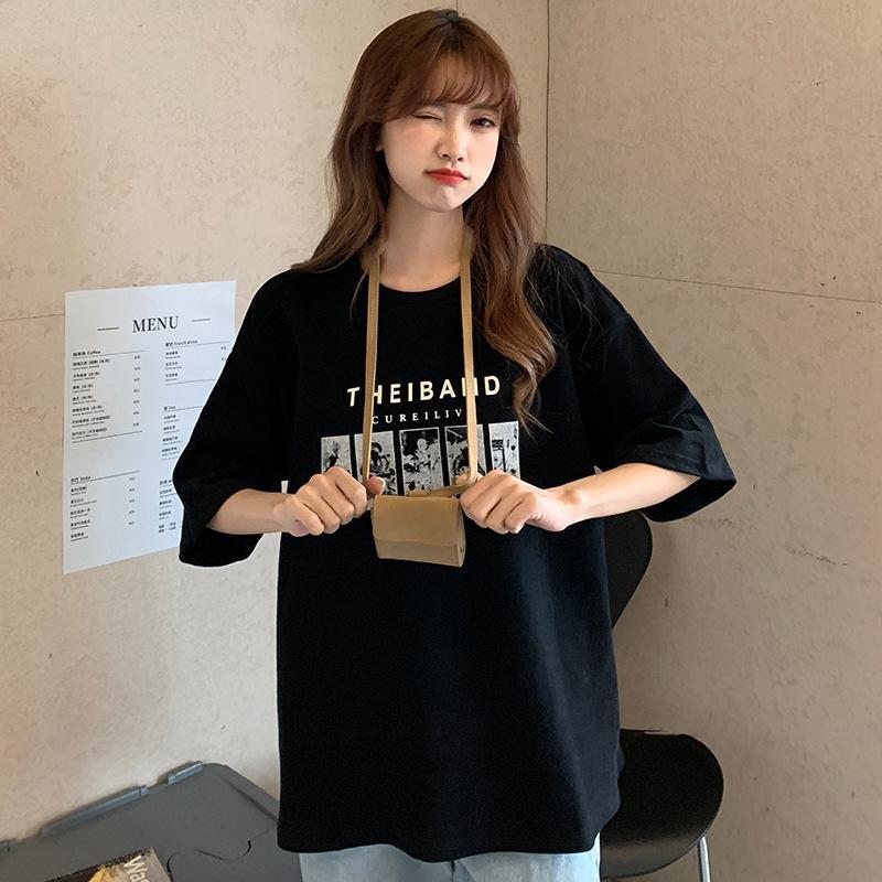 [COSCHIC]Readystock Oversize cartoon pattern t-shirt women's clothing, curvy girls fashion Korean style loose shirt T112 uniqlo cropped shirt baju kelinci rugby polo shirt acrylic top outfit Cotton Tee