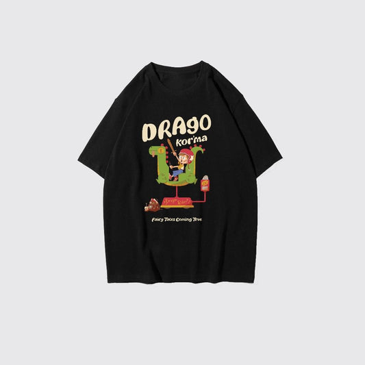 [COSCHIC]Drago Rider Hitam Oversized Unisex T-Shirt