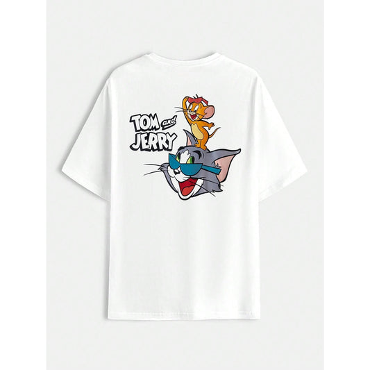 [COSCHIC]Tom & Jerry Cartoon Graphic Black Tee