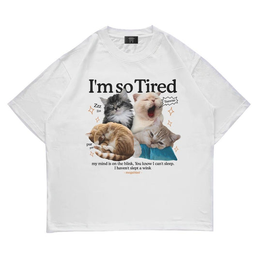 [COSCHIC]Megalast So Tired Oversize Combed Cotton Tee